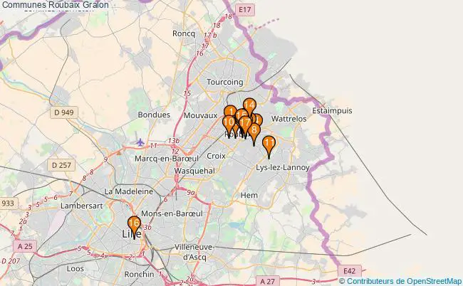 plan Communes Roubaix Associations communes Roubaix : 22 associations
