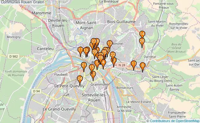 plan Communes Rouen Associations communes Rouen : 32 associations