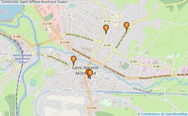 plan Communes Saint-Amand-Montrond Associations communes Saint-Amand-Montrond : 3 associations