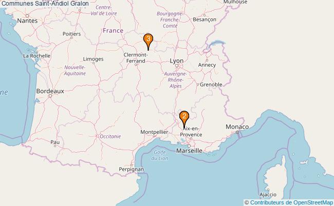 plan Communes Saint-Andiol Associations communes Saint-Andiol : 3 associations