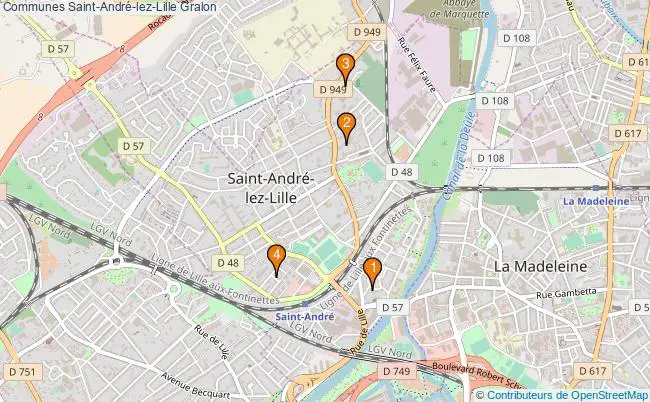 plan Communes Saint-André-lez-Lille Associations communes Saint-André-lez-Lille : 6 associations