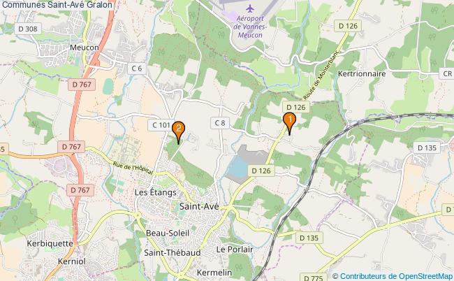 plan Communes Saint-Avé Associations communes Saint-Avé : 4 associations