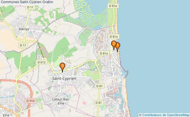 plan Communes Saint-Cyprien Associations communes Saint-Cyprien : 3 associations