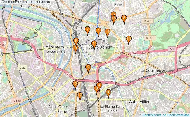 plan Communes Saint-Denis Associations communes Saint-Denis : 22 associations