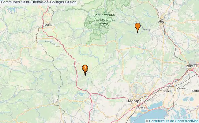 plan Communes Saint-Etienne-de-Gourgas Associations communes Saint-Etienne-de-Gourgas : 3 associations