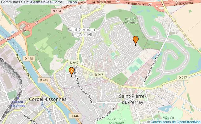plan Communes Saint-Germain-lès-Corbeil Associations communes Saint-Germain-lès-Corbeil : 2 associations