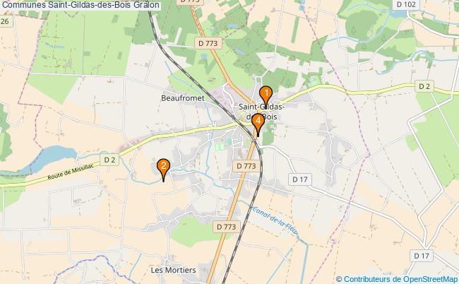plan Communes Saint-Gildas-des-Bois Associations communes Saint-Gildas-des-Bois : 4 associations