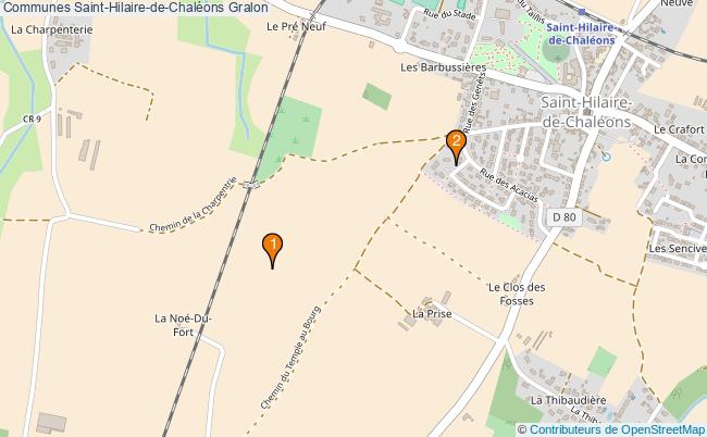 plan Communes Saint-Hilaire-de-Chaléons Associations communes Saint-Hilaire-de-Chaléons : 2 associations
