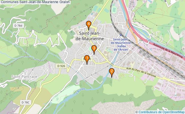 plan Communes Saint-Jean-de-Maurienne Associations communes Saint-Jean-de-Maurienne : 4 associations