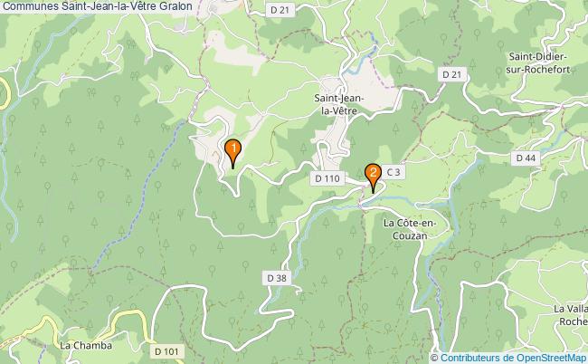 plan Communes Saint-Jean-la-Vêtre Associations communes Saint-Jean-la-Vêtre : 2 associations