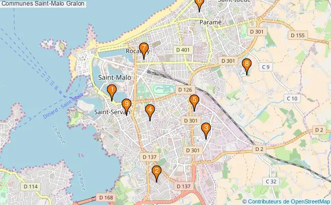 plan Communes Saint-Malo Associations communes Saint-Malo : 7 associations