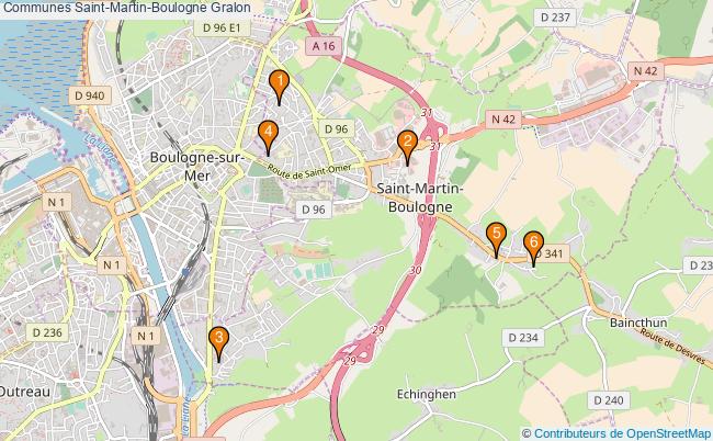 plan Communes Saint-Martin-Boulogne Associations communes Saint-Martin-Boulogne : 6 associations