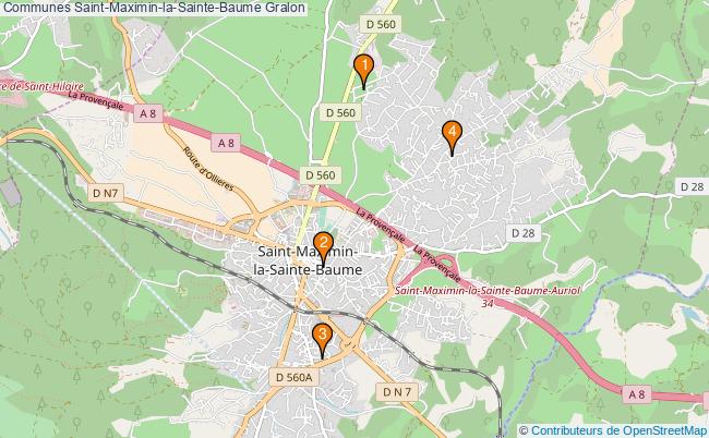 plan Communes Saint-Maximin-la-Sainte-Baume Associations communes Saint-Maximin-la-Sainte-Baume : 6 associations