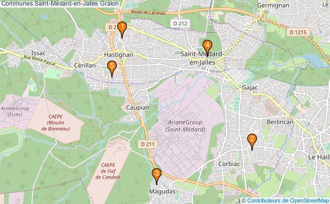 plan Communes Saint-Médard-en-Jalles Associations communes Saint-Médard-en-Jalles : 6 associations