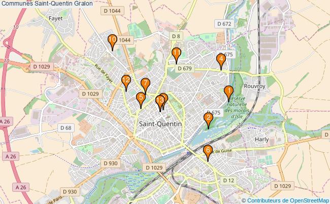 plan Communes Saint-Quentin Associations communes Saint-Quentin : 12 associations