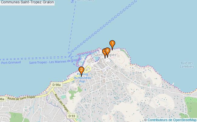 plan Communes Saint-Tropez Associations communes Saint-Tropez : 4 associations