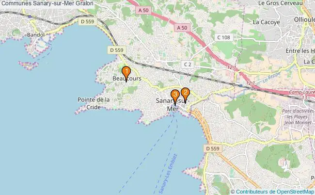 plan Communes Sanary-sur-Mer Associations communes Sanary-sur-Mer : 3 associations