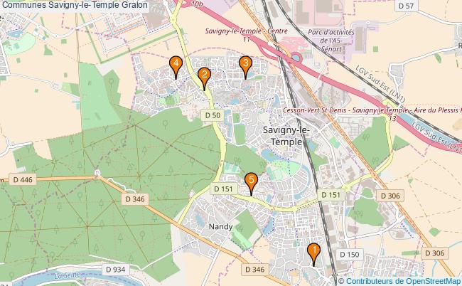 plan Communes Savigny-le-Temple Associations communes Savigny-le-Temple : 7 associations