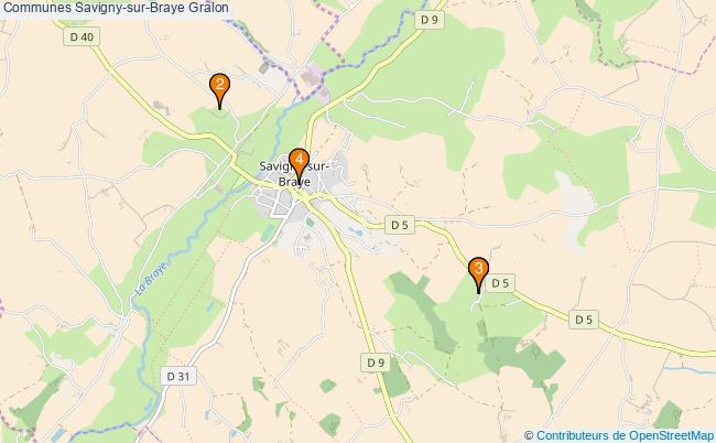 plan Communes Savigny-sur-Braye Associations communes Savigny-sur-Braye : 5 associations