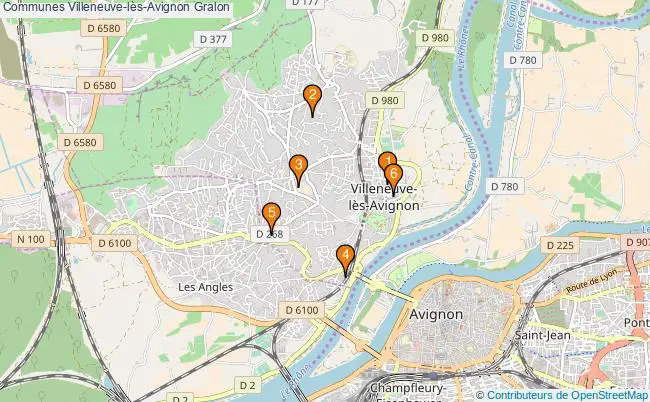 plan Communes Villeneuve-lès-Avignon Associations communes Villeneuve-lès-Avignon : 6 associations