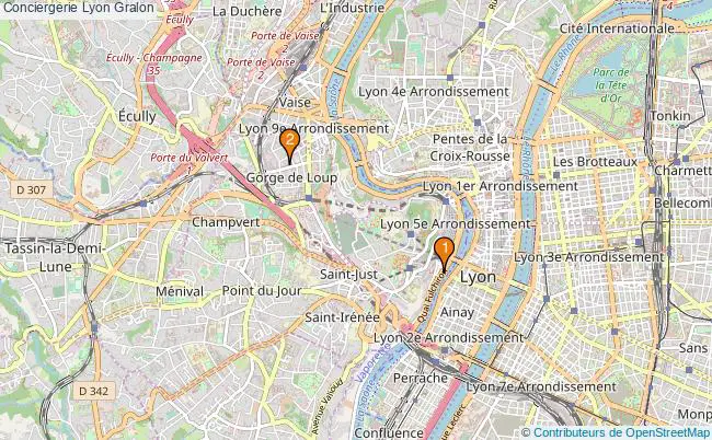 plan Conciergerie Lyon Associations Conciergerie Lyon : 3 associations