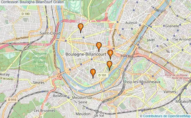 plan Confession Boulogne-Billancourt Associations confession Boulogne-Billancourt : 4 associations