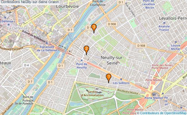 plan Confessions Neuilly-sur-Seine Associations Confessions Neuilly-sur-Seine : 3 associations