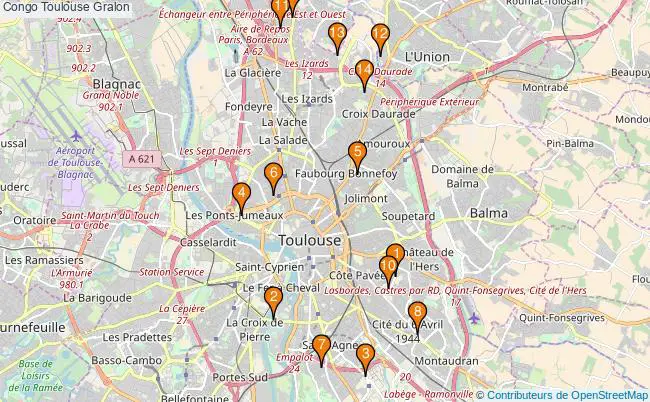 plan Congo Toulouse Associations Congo Toulouse : 20 associations