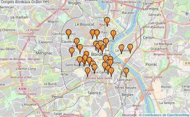 plan Congrès Bordeaux Associations Congrès Bordeaux : 49 associations
