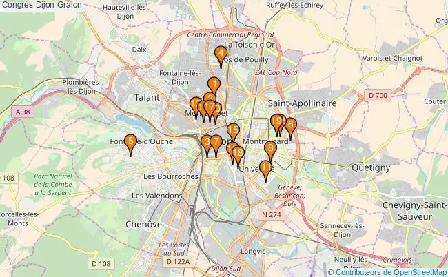 plan Congrès Dijon Associations Congrès Dijon : 21 associations