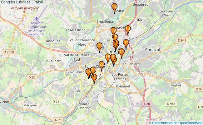 plan Congrès Limoges Associations Congrès Limoges : 26 associations