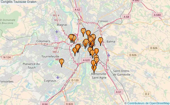 plan Congrès Toulouse Associations Congrès Toulouse : 59 associations