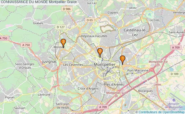 plan CONNAISSANCE DU MONDE Montpellier Associations CONNAISSANCE DU MONDE Montpellier : 4 associations