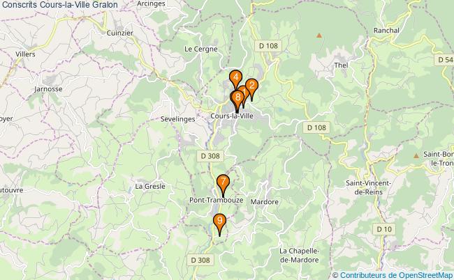 plan Conscrits Cours-la-Ville Associations conscrits Cours-la-Ville : 8 associations