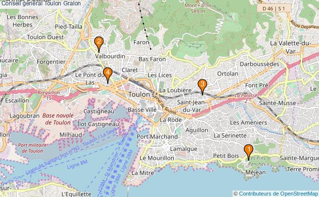 plan Conseil général Toulon Associations Conseil général Toulon : 4 associations