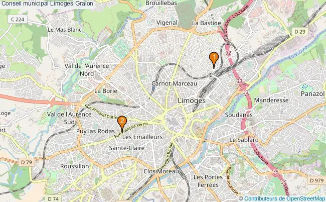 plan Conseil municipal Limoges Associations Conseil municipal Limoges : 2 associations