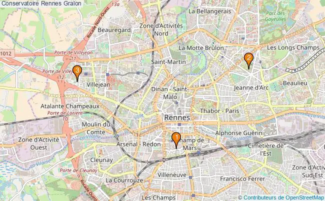 plan Conservatoire Rennes Associations Conservatoire Rennes : 5 associations