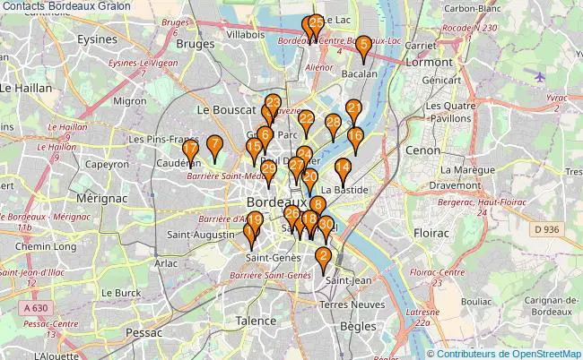 plan Contacts Bordeaux Associations Contacts Bordeaux : 48 associations