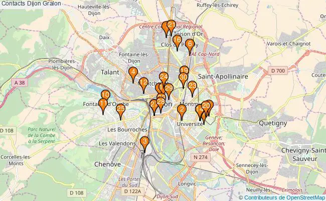 plan Contacts Dijon Associations Contacts Dijon : 36 associations