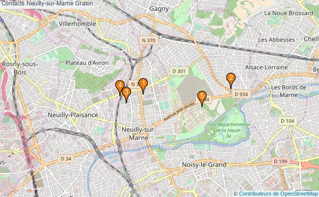 plan Contacts Neuilly-sur-Marne Associations Contacts Neuilly-sur-Marne : 5 associations