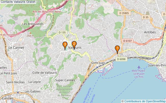 plan Contacts Vallauris Associations Contacts Vallauris : 3 associations