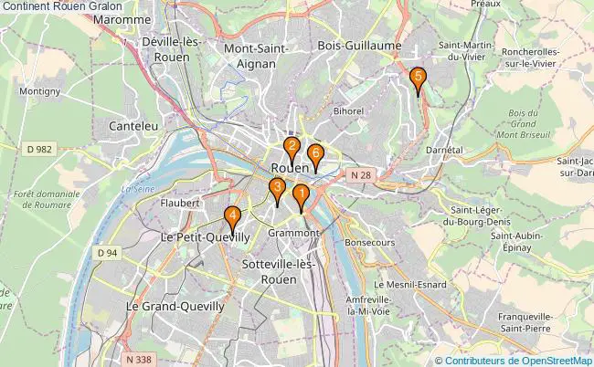 plan Continent Rouen Associations Continent Rouen : 7 associations
