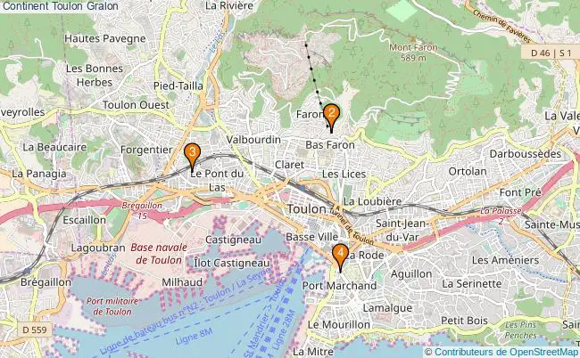 plan Continent Toulon Associations Continent Toulon : 4 associations