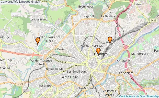 plan Convergence Limoges Associations convergence Limoges : 3 associations