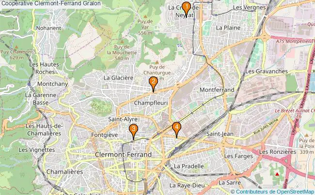 plan Coopérative Clermont-Ferrand Associations Coopérative Clermont-Ferrand : 5 associations