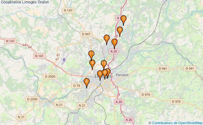 plan Coopérative Limoges Associations Coopérative Limoges : 11 associations