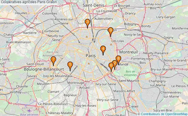 plan Coopératives agricoles Paris Associations coopératives agricoles Paris : 13 associations