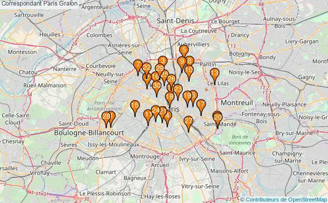 plan Correspondant Paris Associations Correspondant Paris : 110 associations