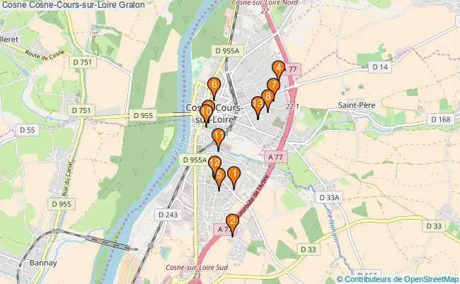 plan Cosne Cosne-Cours-sur-Loire Associations Cosne Cosne-Cours-sur-Loire : 15 associations