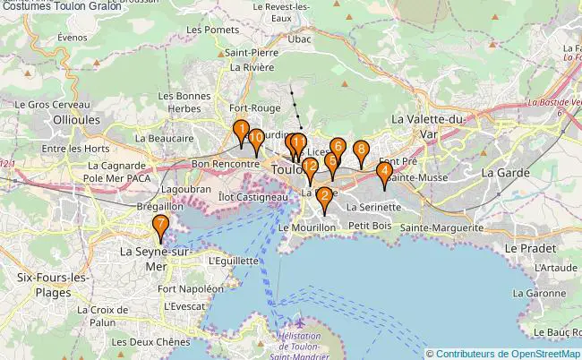 plan Costumes Toulon Associations Costumes Toulon : 14 associations